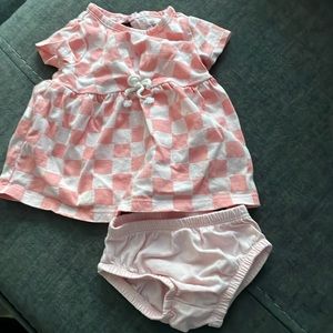 Newborn Pink Checkered Dress set from Carter’s